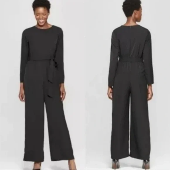 Who What When Wear Crew Neck Long Sleeve Modest Jumpsuit Sz Small - Picture 1 of 12